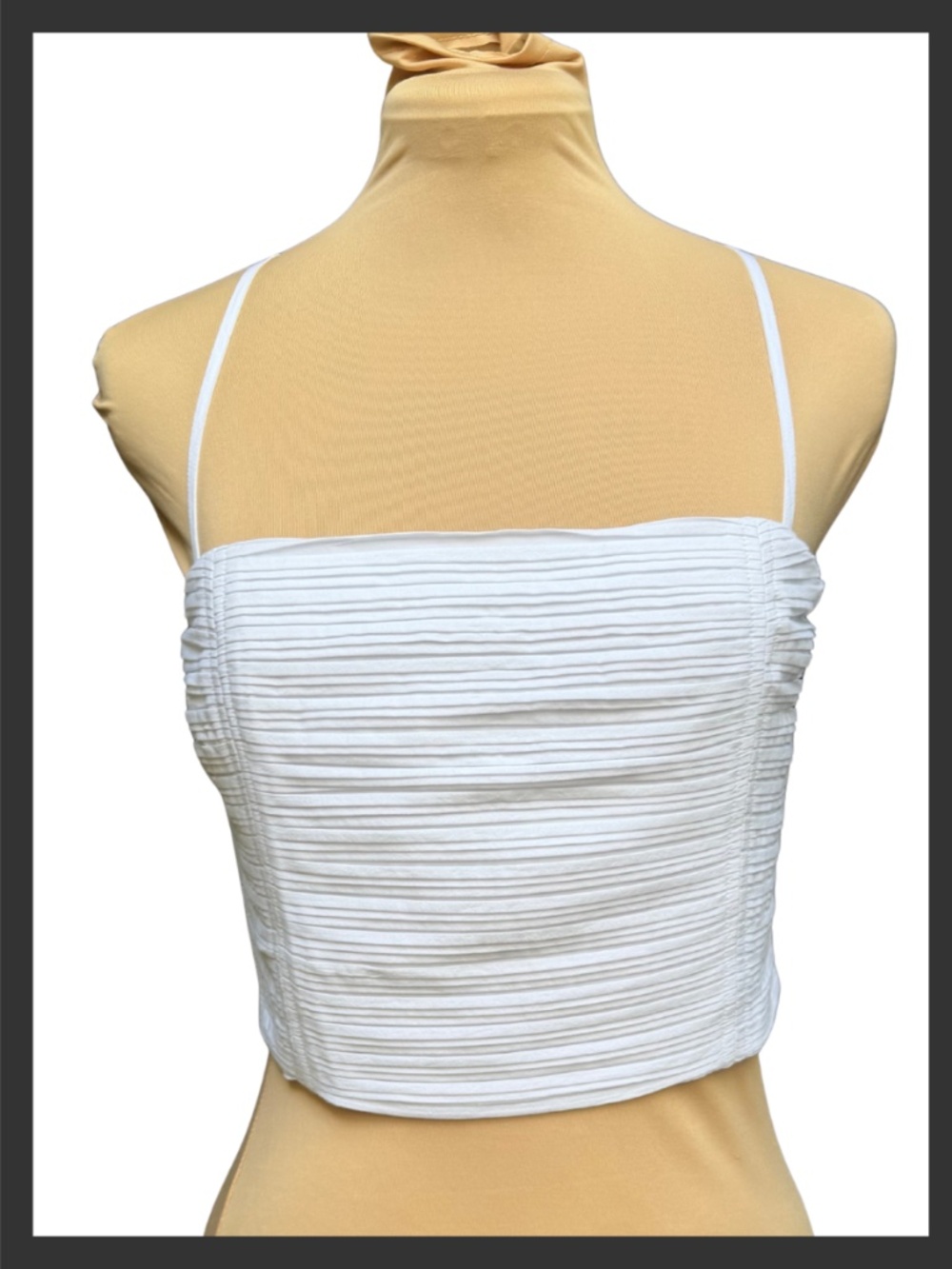 Size 4 - NWT - Madewell White Crop Top - Adjustable Straps with Size Zip